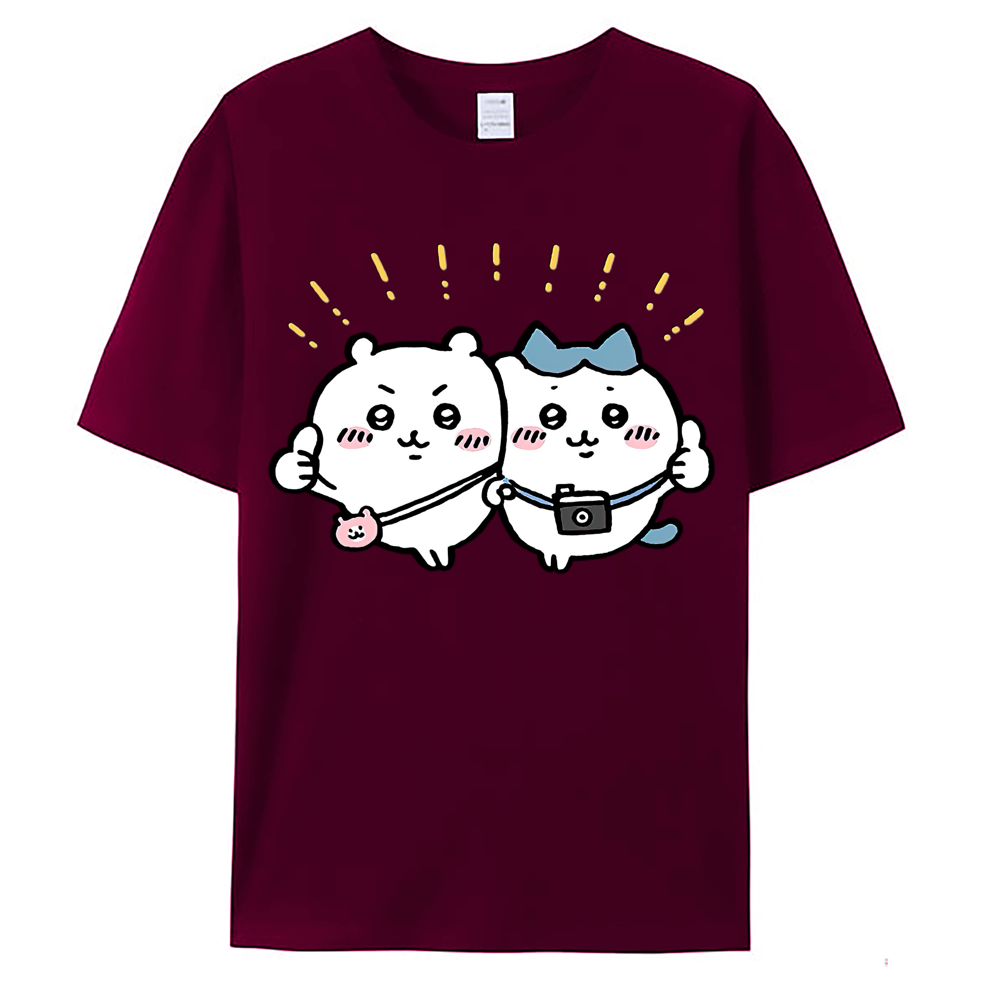 （画像用） ちいかわ ちいかわ Chii-kawa chiikawa レディースカジュアルプリントTシャツ（綿100％）